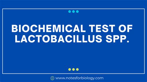 Biochemical Test of Lactobacillus spp. .
